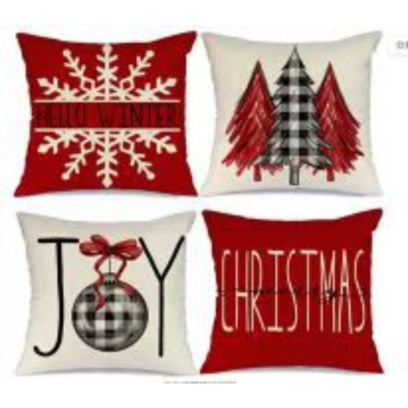 New Christmas Pillow 4 Combination Picture Pillow Cushion Pillowcase Home Office Pillowcase