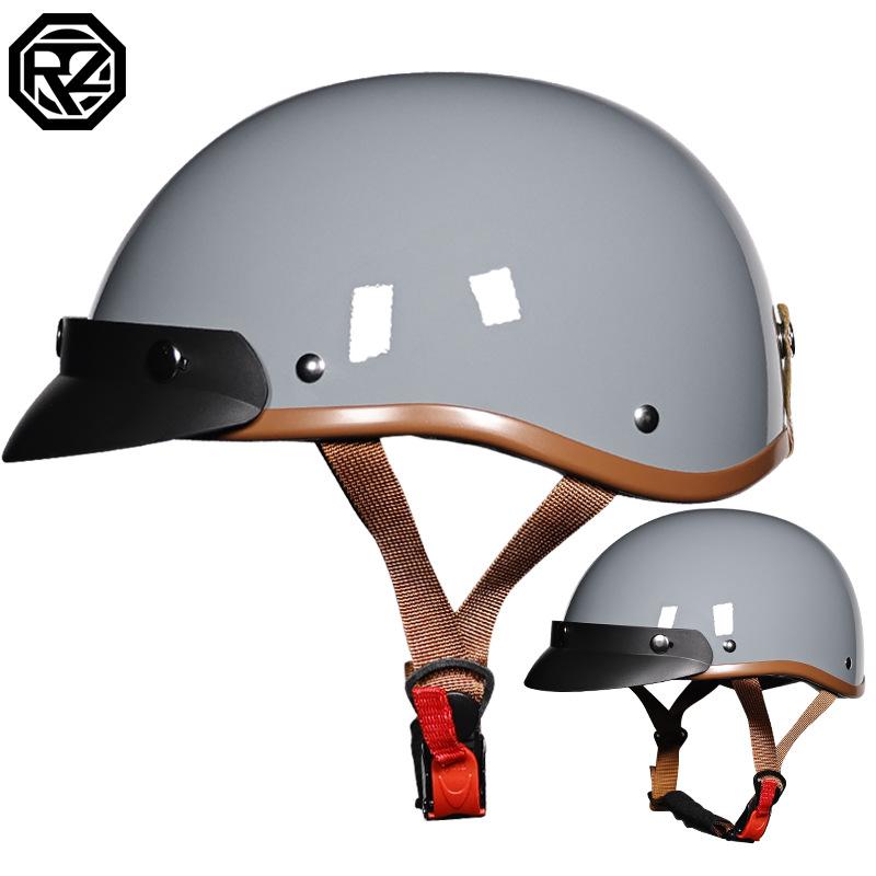 Vintage Half Helmet Summer Electric Vehicle Four Seasons Men's and Women's Electric Vehicle Helmet