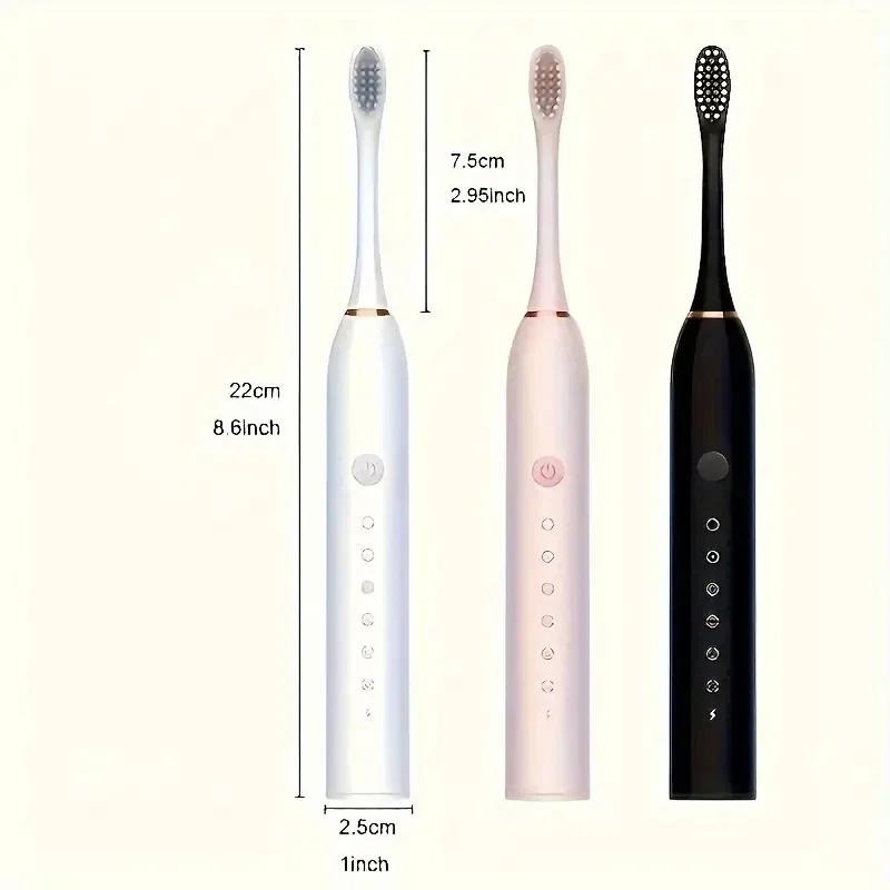 1pc- Adult Smart Sonic Electric Toothbrush - Multiple Modes, Ultra Soft Brushes, Ideal Gift for Couples and Families