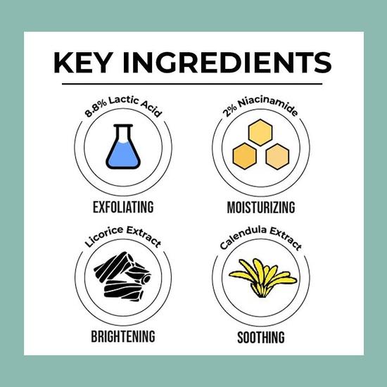 Dr. Sheth's Liquorice & 8.8% Lactic Acid (AHA) Chemical Peel For Even-Toned, Glowing Skin With 2% Niacinamide, Chemical Exfoliator For Unisex, 30g