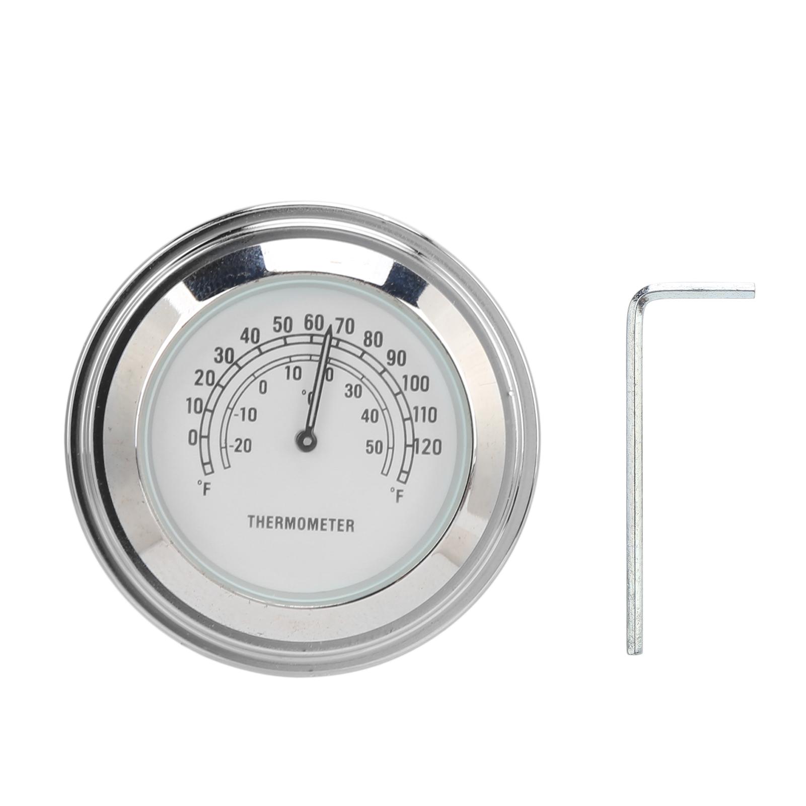 

2225mm Motorcycle Handlebar Thermometer Clock Motorbike Temperature Gauge Accessory