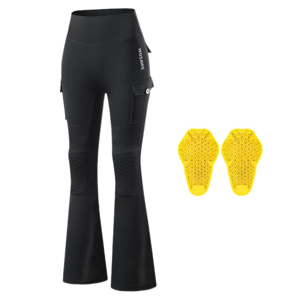 WOSAWE Women's CE-Certified Motorcycle Riding Pants High-Waisted Slim-Fit Athletic Flared Riding Tights