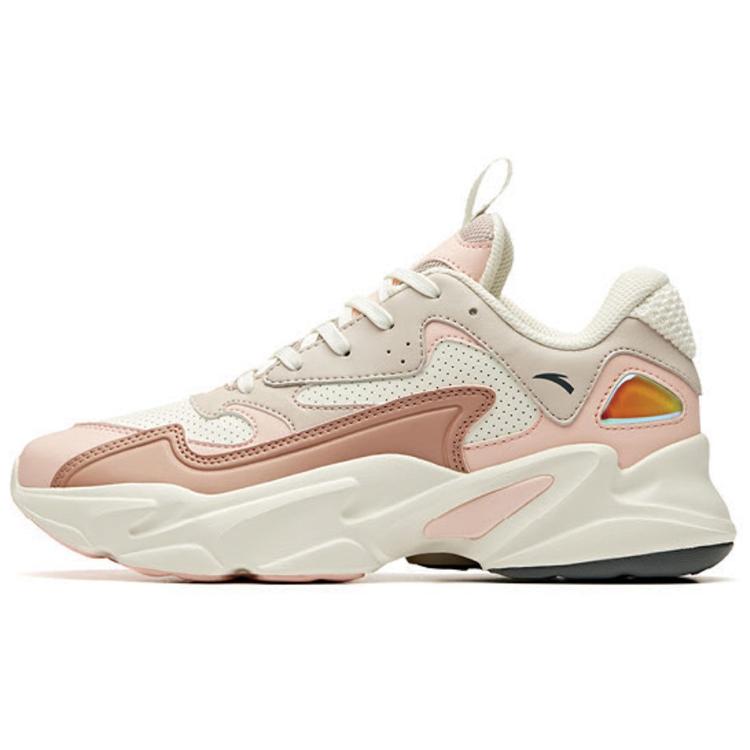New ANTA Chunky Sneakers Women's Low Top Gray/White/Pink 12948882-3