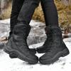 Winter Warme Plüschpelz Schneestiefel Wasserdichtes Leder Herrenstiefel Outdoor Rutschfest Arbeitsstiefel Kampfstiefel Wüstenstiefel Motorradstiefel