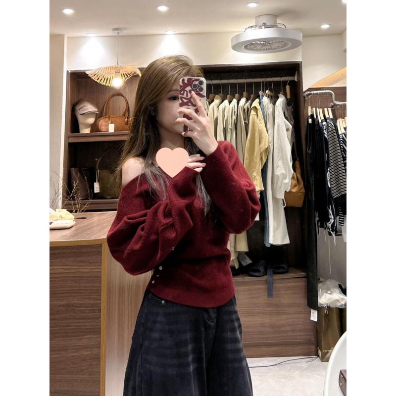 Korean-Style Waist-Slimming Knit Sweater for Women - Spring & Autumn