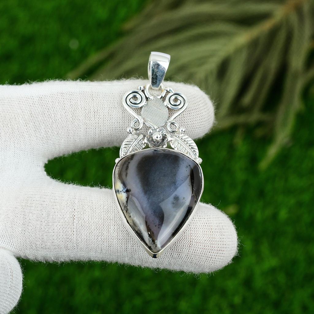 Mothers day Sale 925 Sterling Silver Dendrite Opal Gemstone Birthday New Pendant