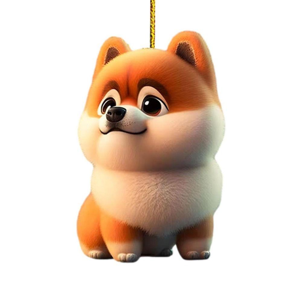

2D Dog Christmas Tree Hanging Pendants Cartoon Decorative Cartoon Dog Car Pendant Acrylic Hanging Dog Christmas Tree Charms