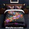Day of the Dead Theme Custom Text Or Name 3Pcs Bedding Set,1 Flat Sheet & 2 Pillowcases Personalized Home Bedding