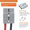 50 A 600 V Anderson Connector Plug With O-Ring Battery Connector Cable 8 AWG 100 Cm (39.37 Inch) Cable Battery Quick Connector Forklift Plug Wire