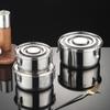 Stainless Steel Round Lunch Box Portable Sealed Microwave Bento Box with Buckle Leakproof Food Container Fresh-Keeping Box