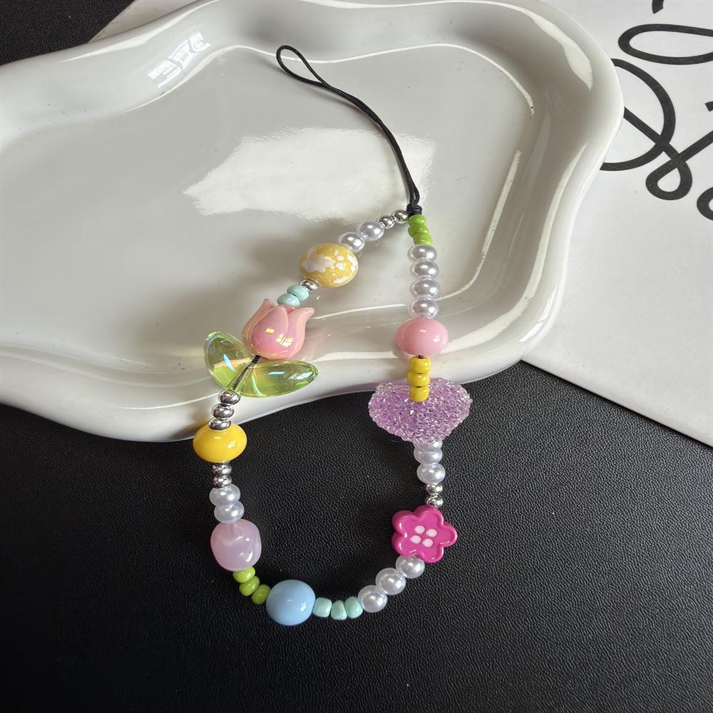 Handmade Beaded Phone and Camera Lanyard - Cute Fresh Summer Style