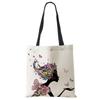 Wishing Girl Print Linen Reusable Shoulder Bags Women Large Tote Bags Fashion Handbags With Customized Printed CLE