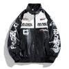 Giacca da Uomo in Pelle Ricamata Giacca in Pelle Larga Giacca Sottile Giacca in Pelle da Motociclista da Uomo