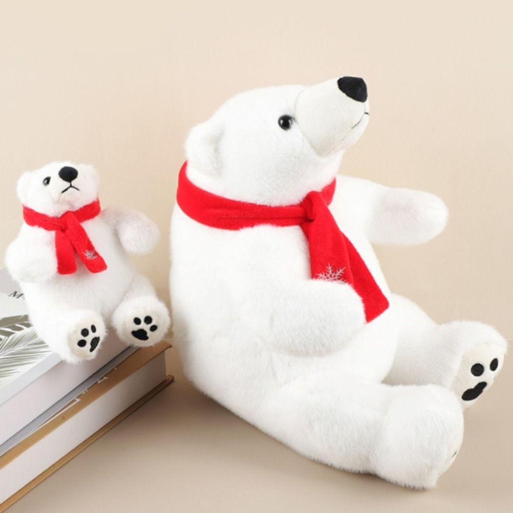 Round Belly Sitting Polar Bear Plush Toy Big Feet Animal Plush Doll  Children Girls Boys