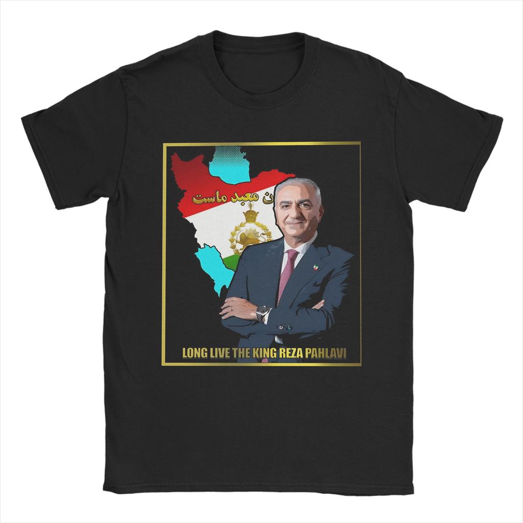 Funny Reza Shah Pahlavi TShirt for Unisex Round Neck Cotton T Shirts Short Sleeve Tee Shirt Original Clothing