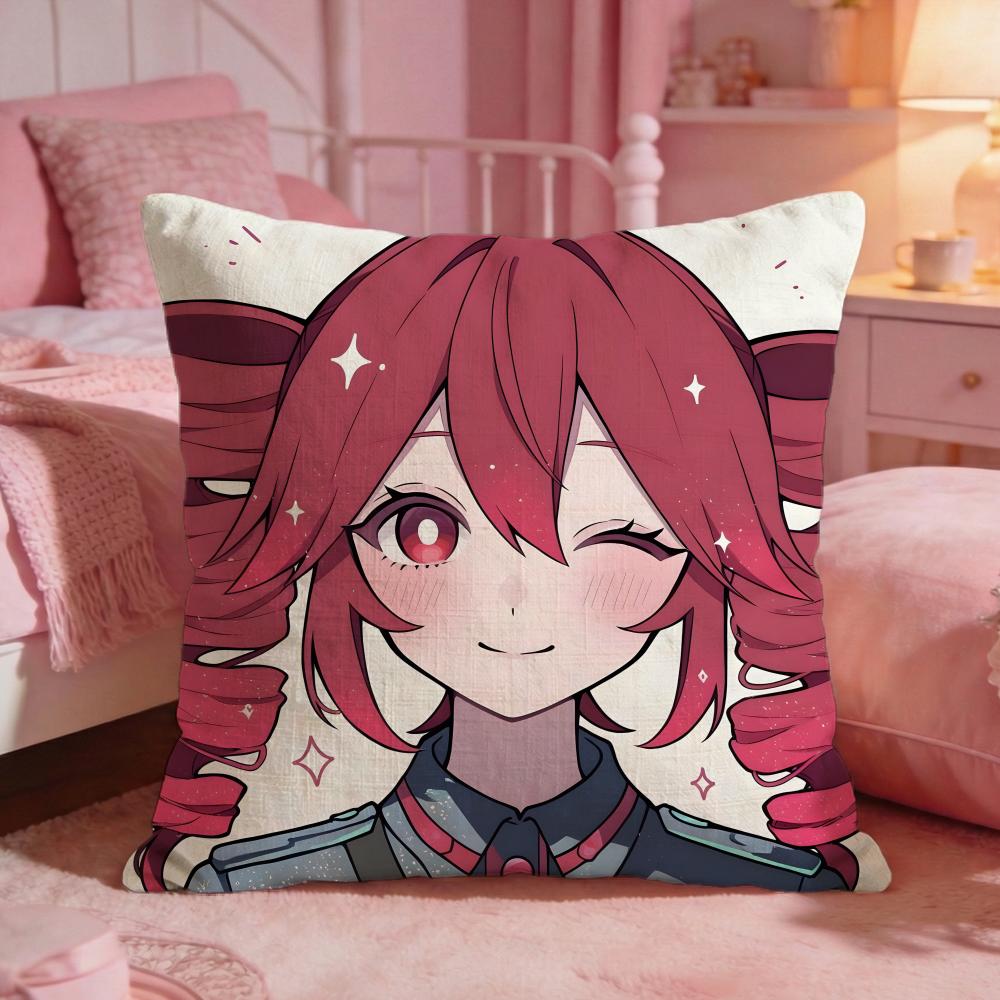 TetoAnime Teto Cushion Cover Premium Comfort Reversible Pillow Cove Two In One Design For Any Room  Car Interior