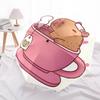 Capybara,Tea Cup Automatic Folding umbrella Compact 8 rib Design,Unique Style,Suitable for Everyday Outdoor Use,Perfect Gift for Frien