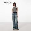 MO&Co. Retro Seamless Wide-Leg Denim Jeans