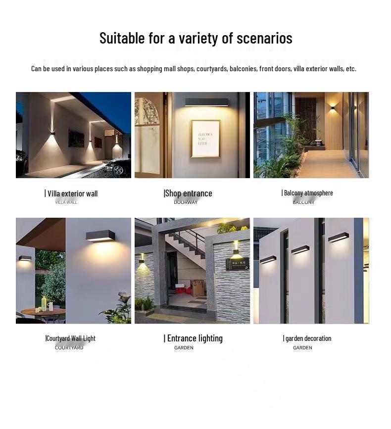 Wasserdichte Außenwandleuchte für Terrasse oder Schlafzimmer - Minimalistisches Design