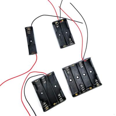 With Wire Leads Battery Storage Case 1/2/3/4/5/6 Slots Battery Clip Holder  Electronic DIY