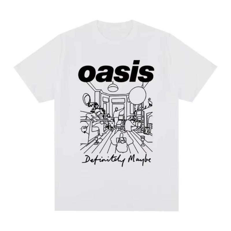 

British Street Oasis Loose Men Print Versatile Trendy Brand Cotton Short-sleeved Clothes Half-sleeved Pure Cotton Couple T-shirt M