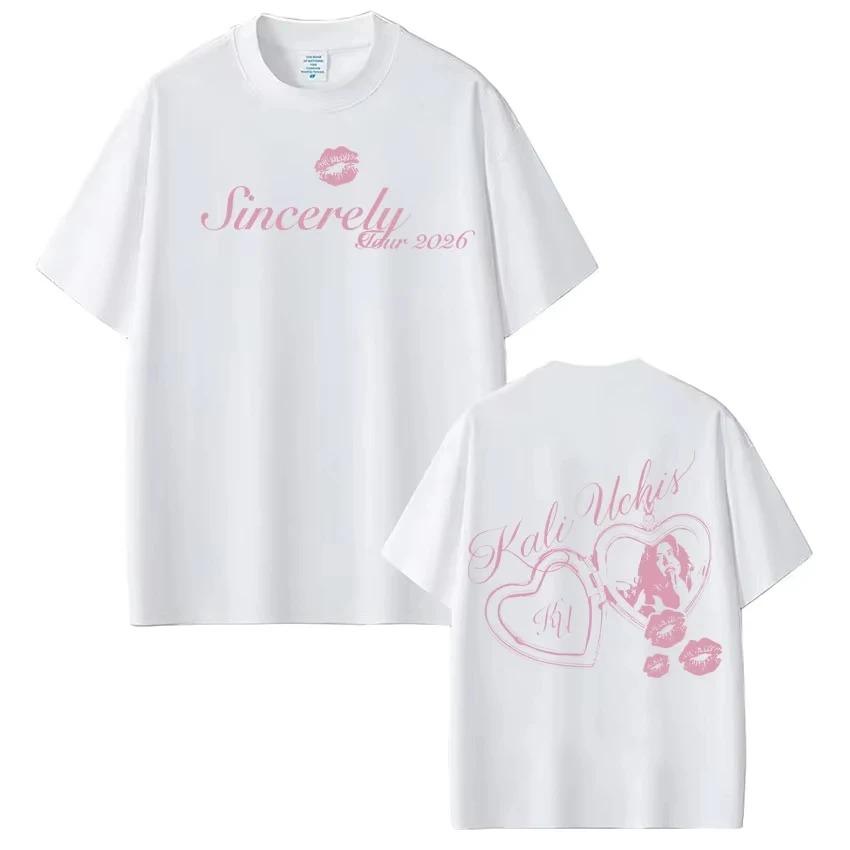KALI UCHIS Sincerely Tour 2026 Print Tshirt Men Women Fashion pure cotton Tshirts Summer Harajuku Casual TShirts Streetwear