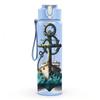 1PC Vintage Anchor Marine Pattern 750ml Color Plastic Sports Water Bottle Leakproof Flip Straw Lid Suitable for Sports Office Home Use