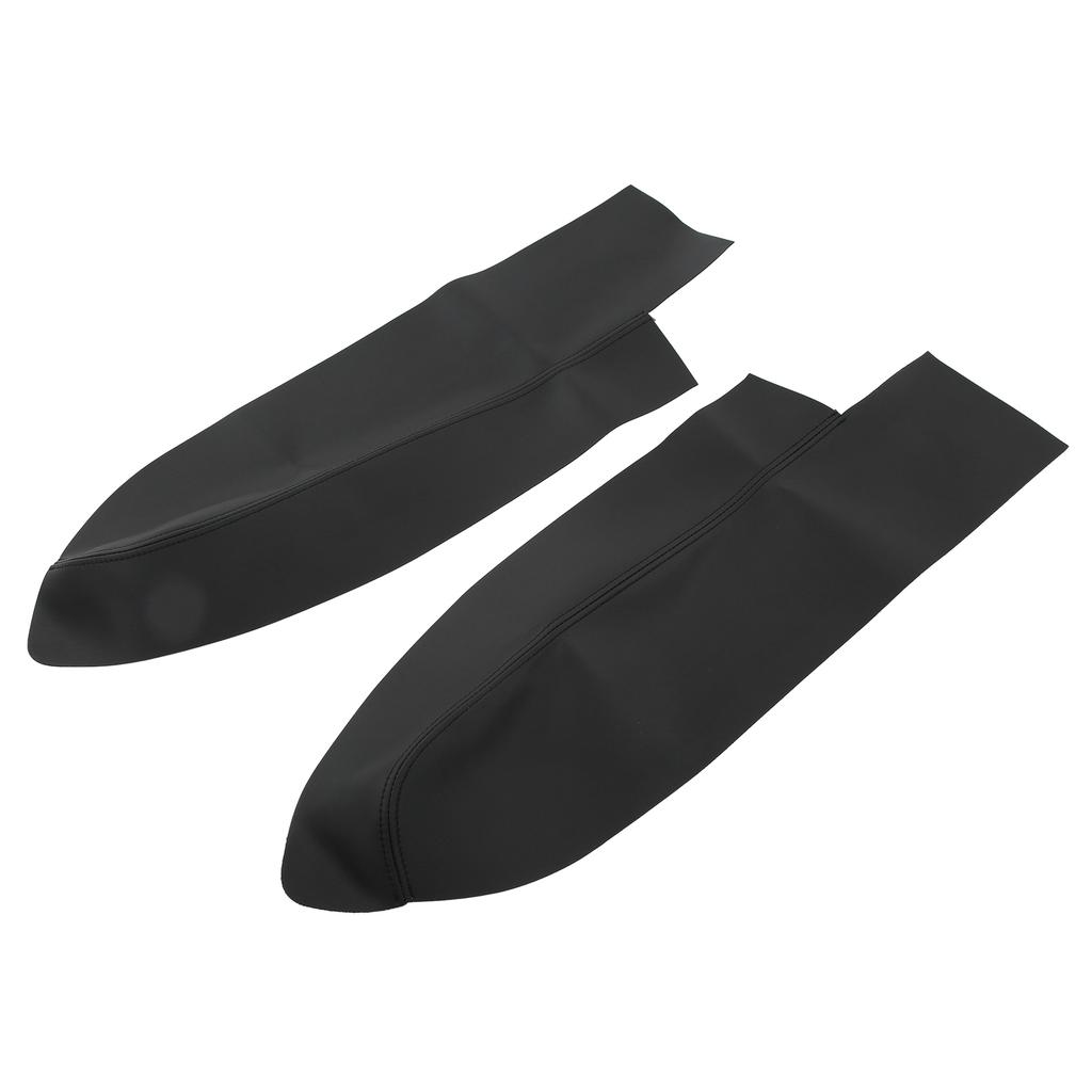 1 Pair Front Door Panel Armrest Cover Microfiber Leather Car Interior Accessories Replacement for CRV 2007‑2011Black