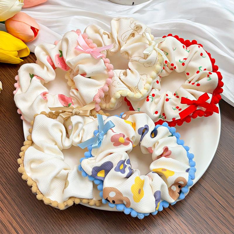 Girls Sweet Dot Bow Hair Band Accessories Fashion Large Hair Tie Rope Headband Elastic Scrunchies For Women Ponytail Hair Accessories