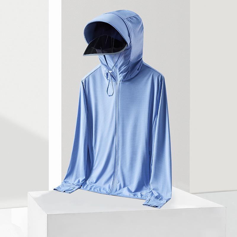 Outdoor Ice Silk Sun Protection Hooded Jacket - Men's & Women's UV-Resistant, Breathable Skinwear for Couples