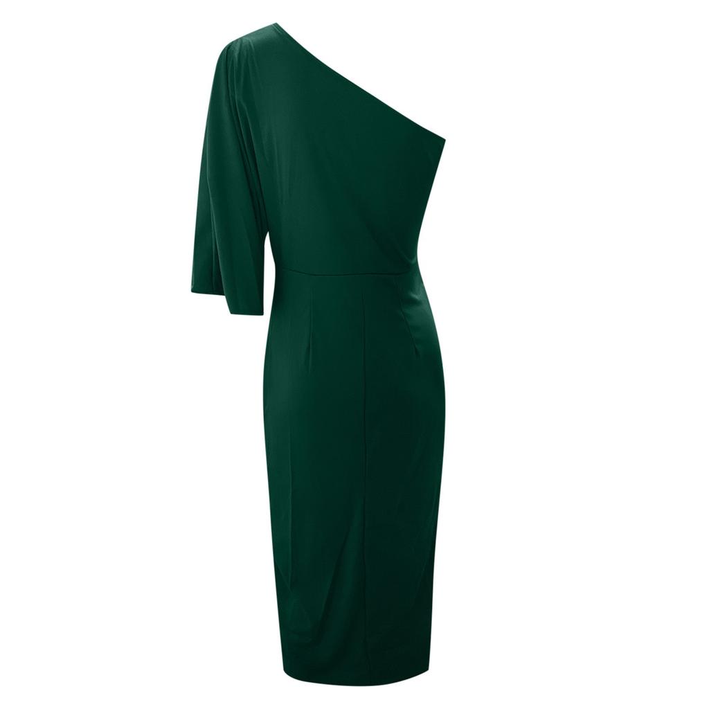 Women's Summer Fashion Sexy Sleeveless Off Shoulder Bag Hip Dress