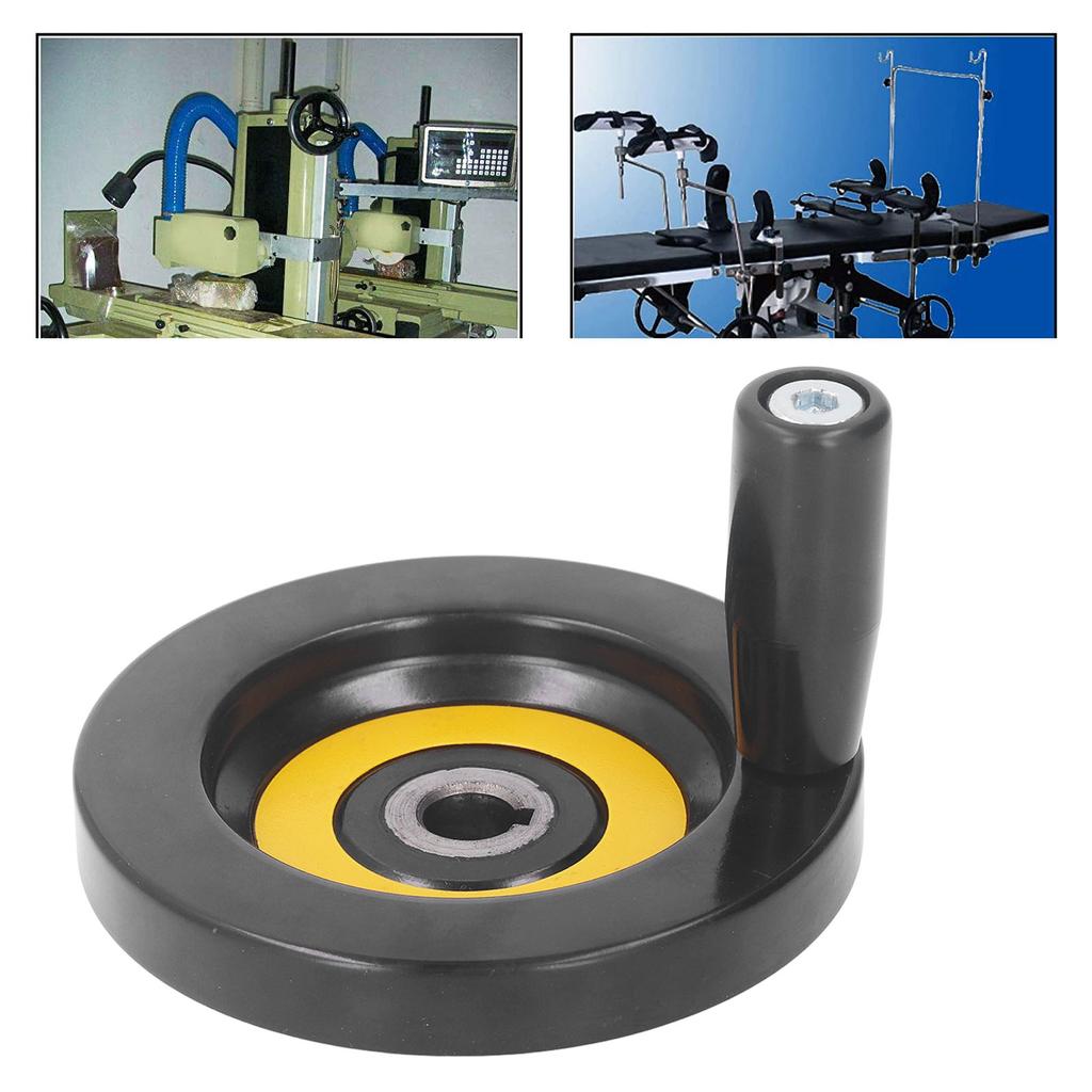 Table Saw Handwheel 12mm Center Hole 100mm Outer Diameter with Revolving Handle for Lathe Milling Ma