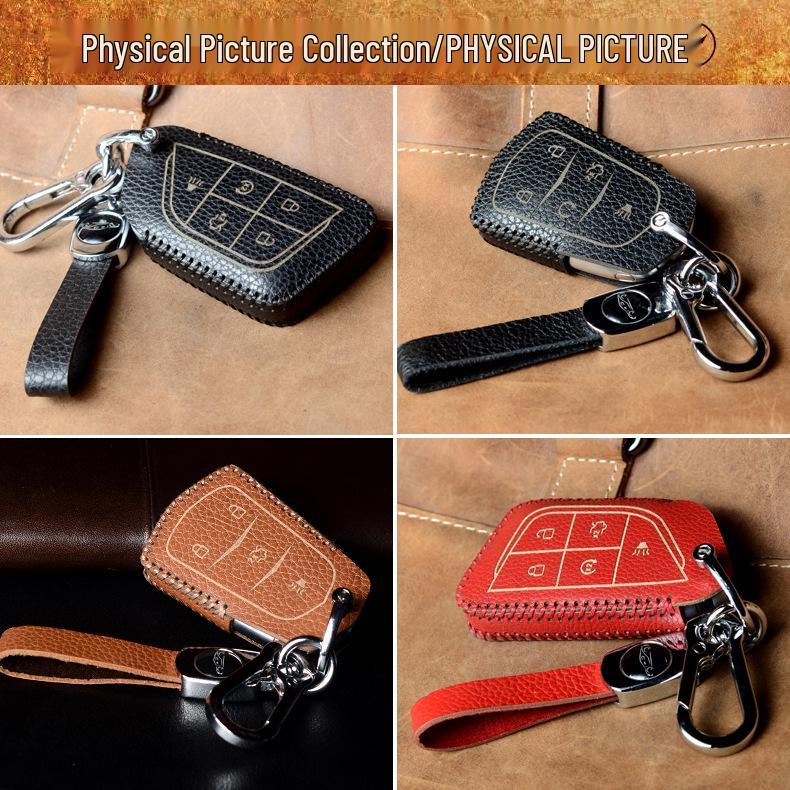 Cadillac CT4/CT5/CT6/XTS/XT4/XT5/XT6 Cowhide Key Case Cover with Buckle