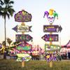 Gras Mardi Festival Paper Yard Signs With Clown Design For Decorations Party