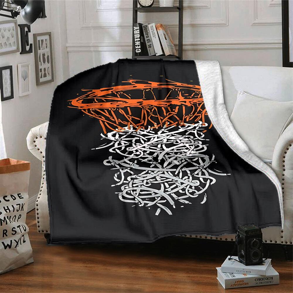 1 Stück Basketballnetz-Decke, Leichte Flanell-Kuscheldecke für Sofa, Bett, Reisen, Camping, Wohnzimmer, Büro, Couch081