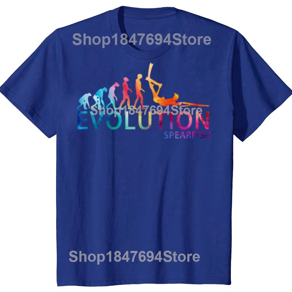 Spearfishing Evolution Retro Vintage Classic T Shirt Tee Tops Round Neck ShortSleeve Fashion Scuba Diving Tshirt Casual Tshirt