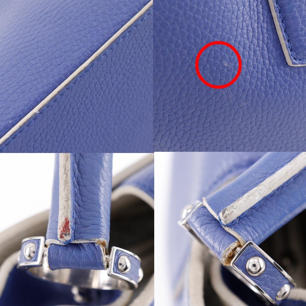 LOUIS VUITTON CAPCSINE MM Handbag Parnasea Blue / white/Taurillon Clemence Leather Women Used