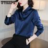 Spring and Autumn Women's Shirt Satin Long-sleeved Women's Shirt Design Sense of The Minority Light Cooked Retro Chiffon Long-sleeved Shirt