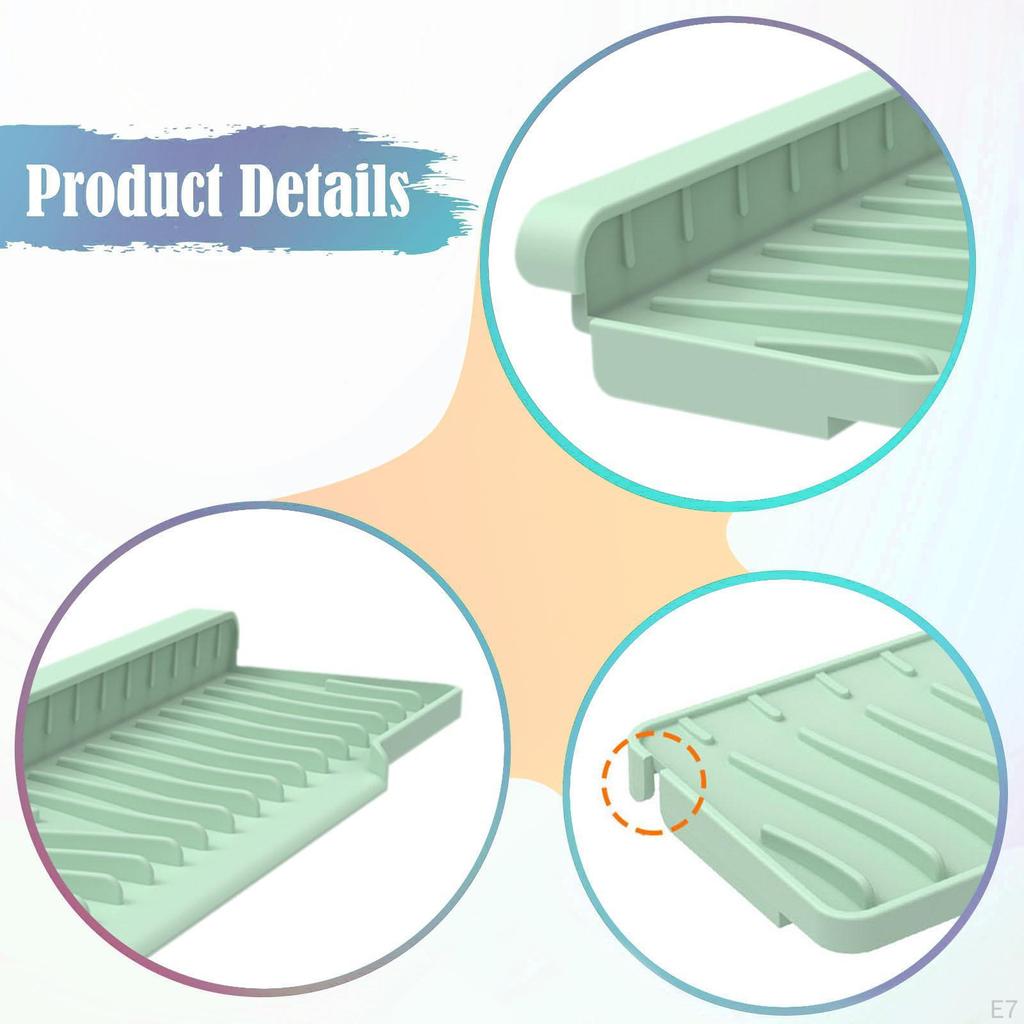 Dish Drying Mat Silicone Pad Kitchen Sink Faucet Sponge Holder Guard Flexible Anti