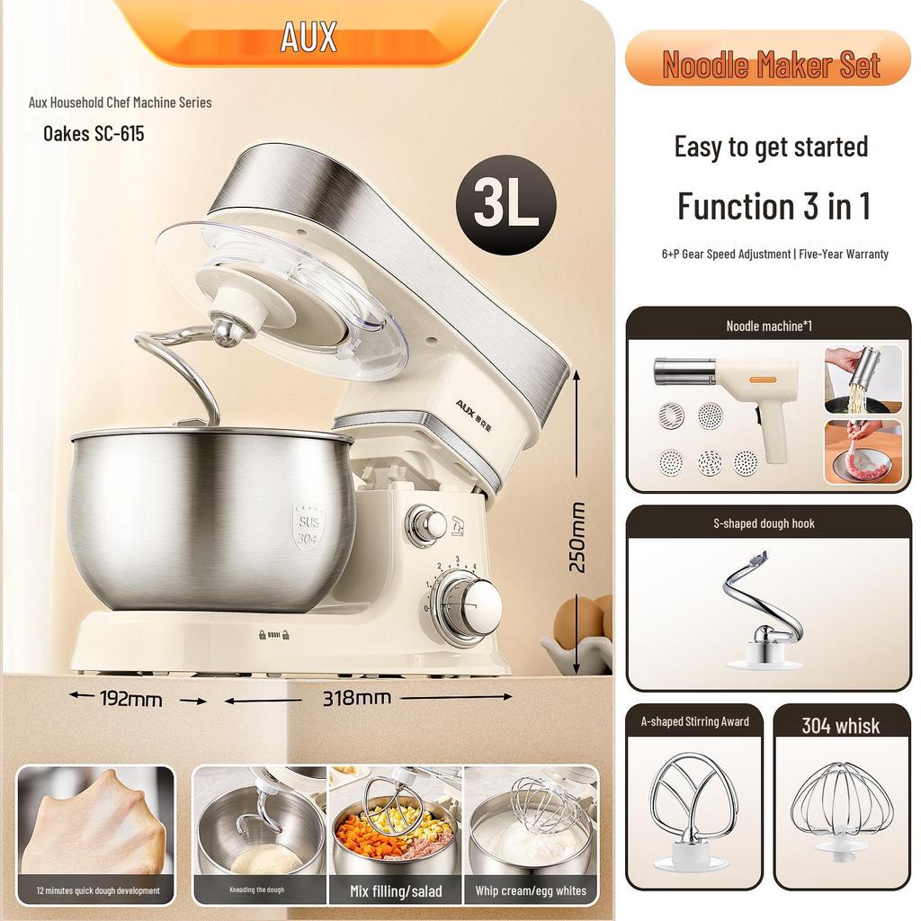 KJ&SH Multifunctional Dough Mixer & Egg Beater - Automatic Household Baking & Fresh Milk Machine