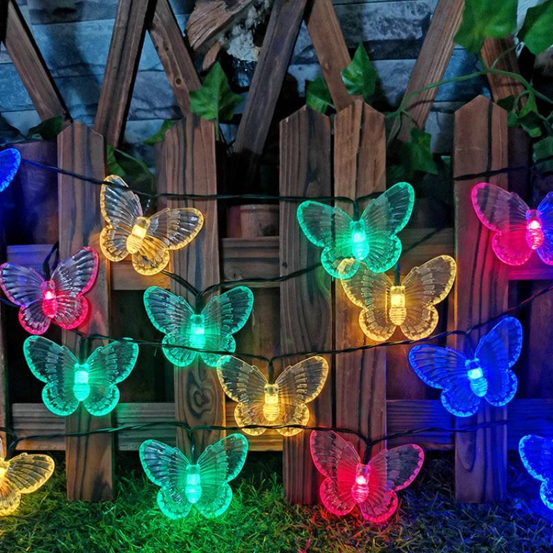 Schmetterling LED Lichterketten für Außenbereich, Hof und Terrasse für Gartenveranstaltungen