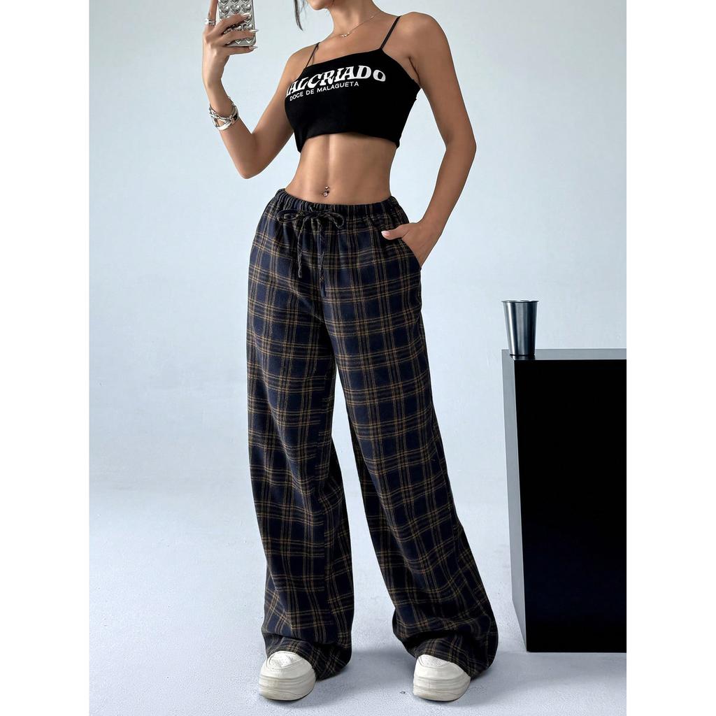 Leopard Print Casual Pants Spring and Autumn New Straight High Waist Loose Wide Leg Trousers