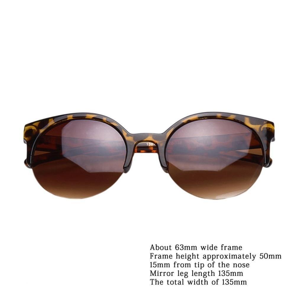 Stylish Semi-circular Frame Sunglasses Retro Cat Eye Women Sunglasses With Uv400 Protection