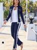 New Fashion Casual Multicolor Patchwork Jacket Set Women's Clothing