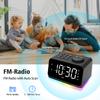 Sveglia HUO JI, Orologio da scrivania con Radio, Luce notturna, Rumore bianco integrato, Doppio allarme, Timer di spegnimento, Nero