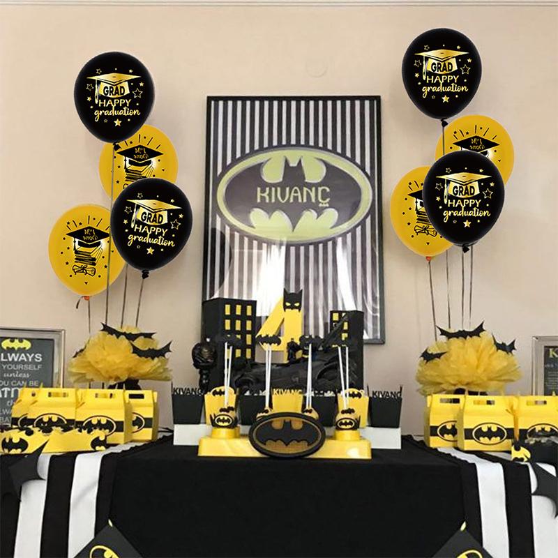 20 Pcs Happy Graduation Decorations Black Gold Confetti Balloon For Congratulation School College Graduation Party Grad Gift