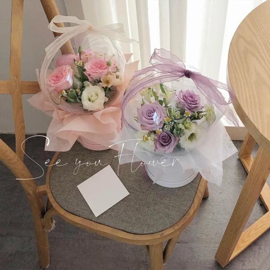 3Pcs Flower Packaging Box Set Round Flower Box Elegant DIY Box for Valentine's Day Wedding Decoration