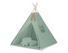 Tipi Tent for Children + Mat + Pillows + Feather Pendants - Sage
