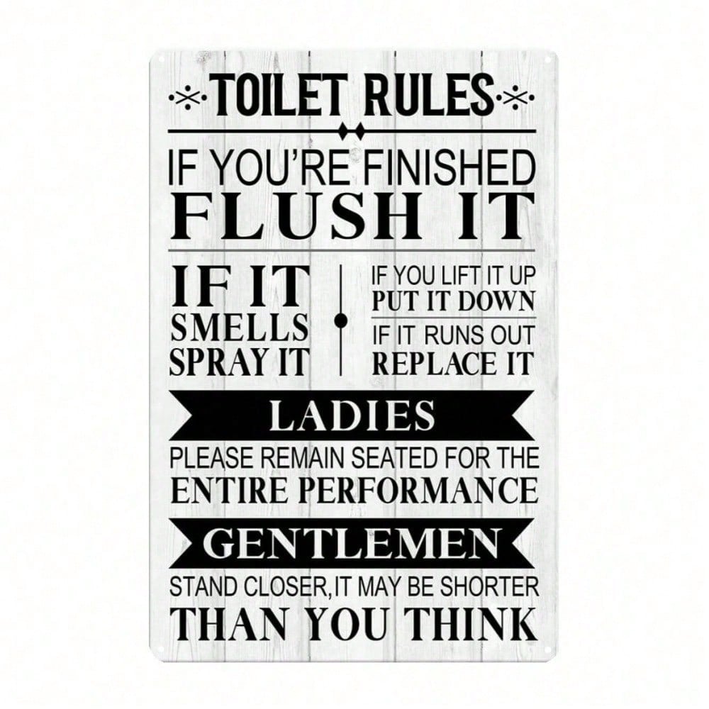 

Funny Toilet Rules Vintage Metal Tin Sign 30x20cm Home Wall Decor Plaque 20x30cm разноцветный