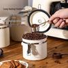 Airtight Stainless Steel Coffee Bean Storage Jar with Measuring Spoon